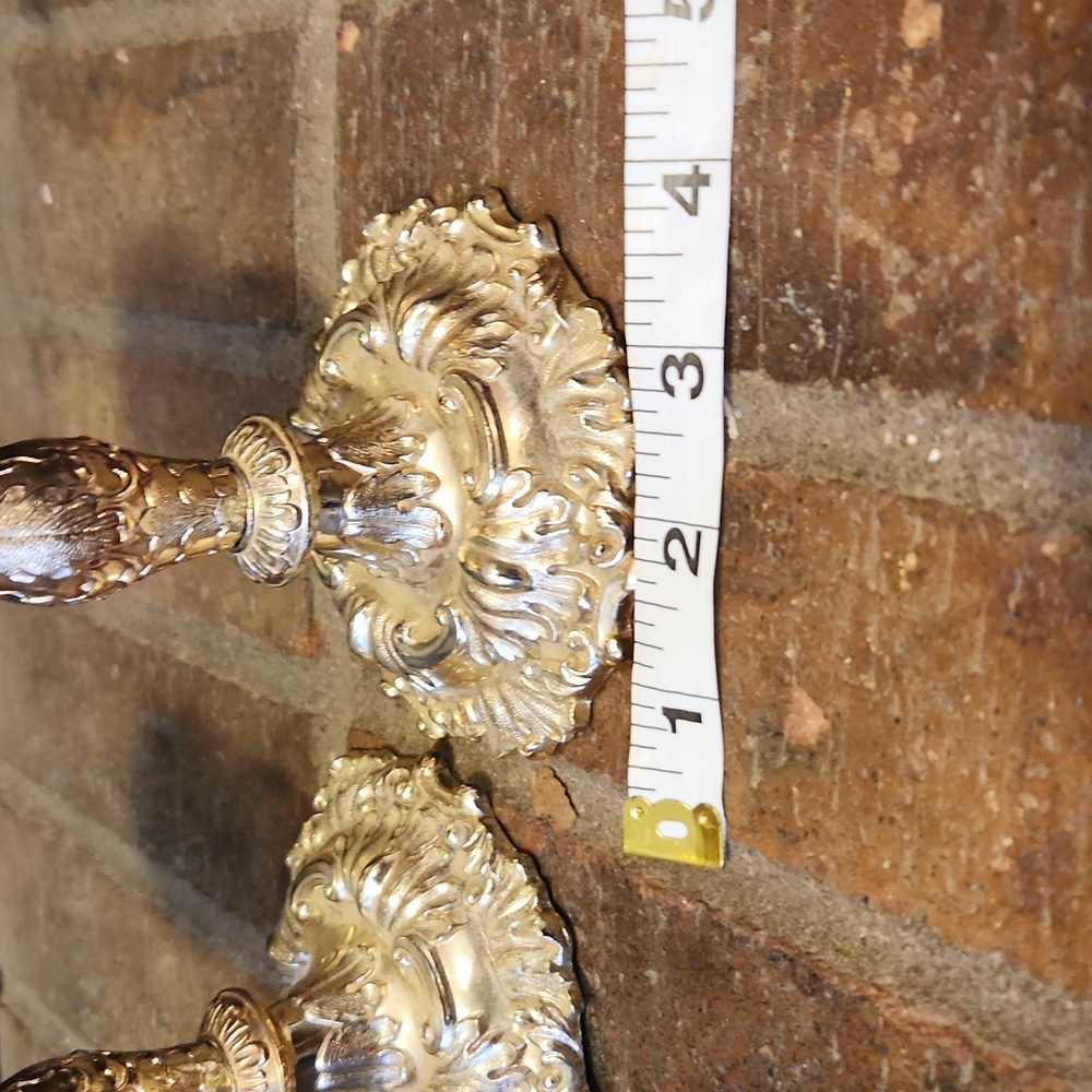 Leonard Japan Silverplated Candlesticks Regency Castlecore Victorian Shabby Chic - Picture 9 of 11